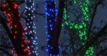 LED гирлянды на деревья